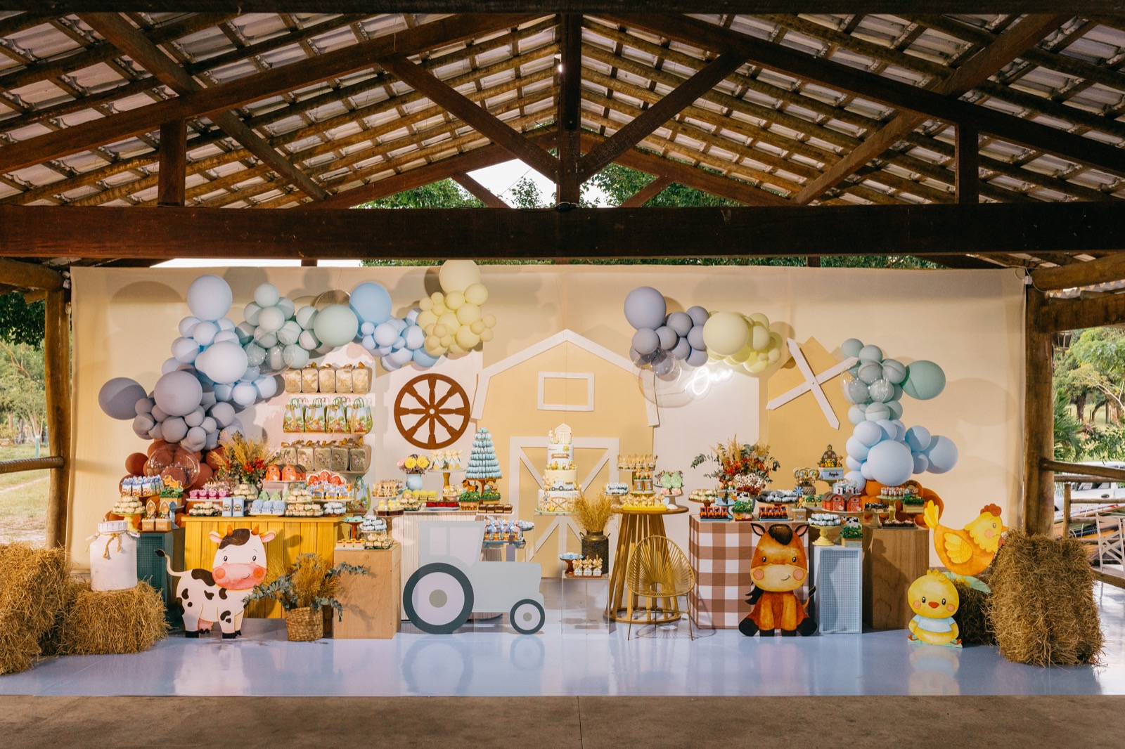 Colorful themed decor prepared for a private family celebration